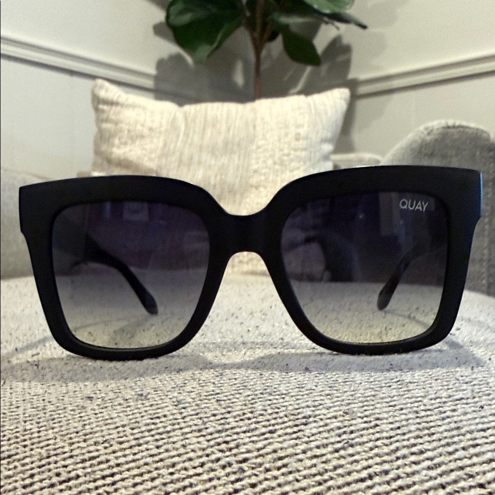 Quay Australia Black Oversized Square Sunglasses